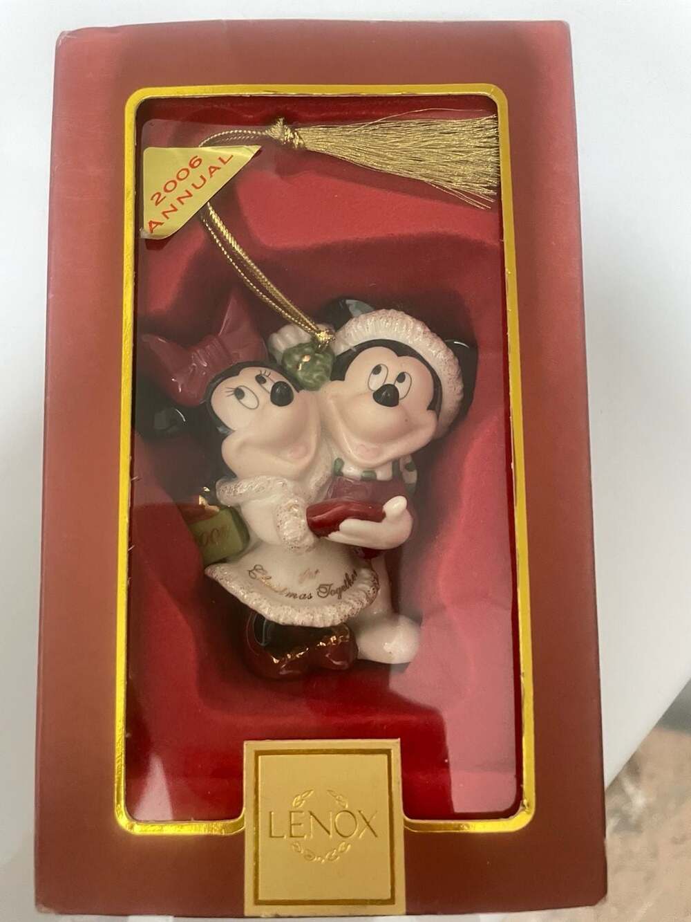 Lenox Disney Mickey & Minnie's First Christmas Together Ornament 2005 NEW IN BOX